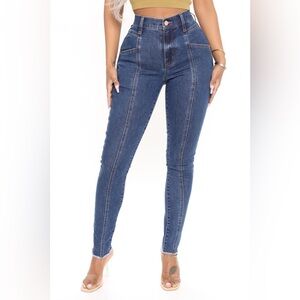Fashion Nova Seams All Right Jeans Dark Wash